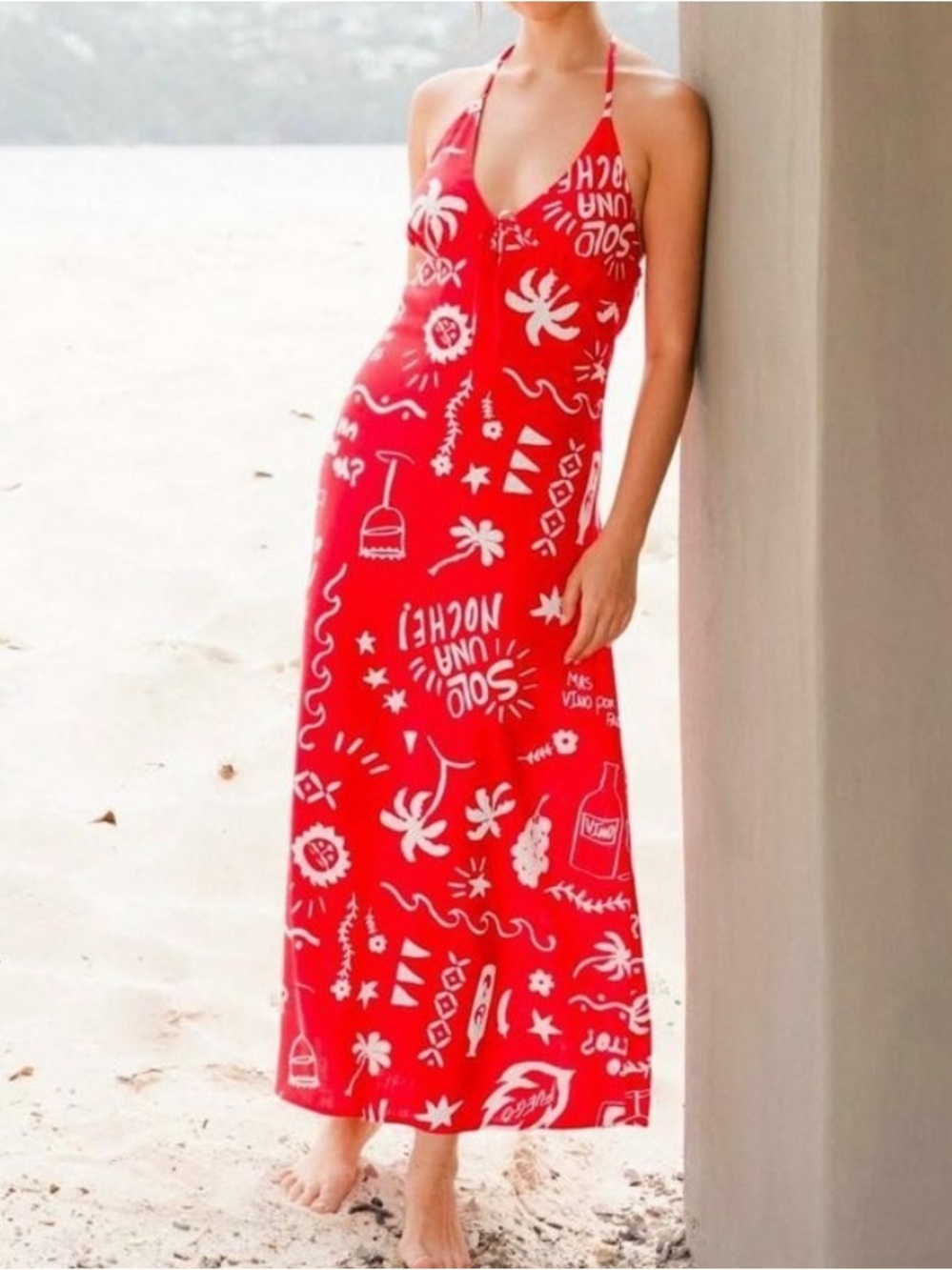 Paper Heart Linen Maxi Dress